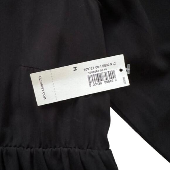 Old Navy Maternity Black V-Neck 3/4 Sleeve Tie Waist Blouse Top Size Medium NEW - Picture 10 of 12